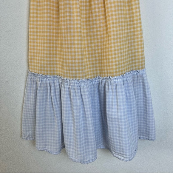 Madewell Colorblock Gingham Tiered Cover-Up Dress Boho Sundress SZ Medium - Picture 11 of 15